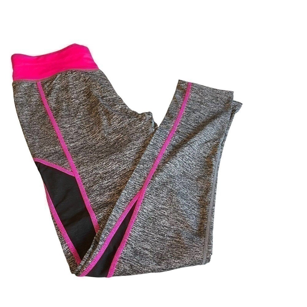 Yi tong Athletic Yoga Leggings Pants L/XL Gray Pink Gym Workout NEW